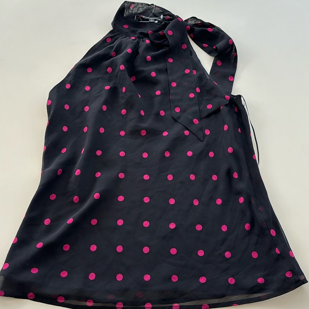 Express Studio silk top with neck tie